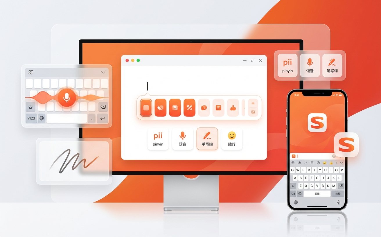 搜狗输入法候选栏界面与词条输入效果展示